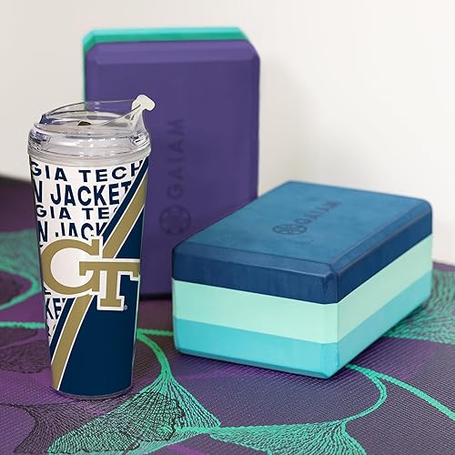 Miniatura 137 de Rico Industries NCAA - Vaso de acrílico estándar de 24 onzas con tapa con bisagras, vaso de doble pared con licencia oficial y popote