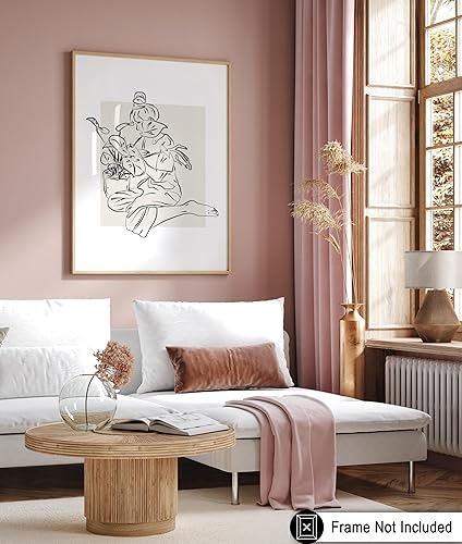 Miniatura 545 de Poster Master Póster de peonías – Estampado de flores retro – Ilustración floral – Ilustración en blanco y negro – Diseño de línea y abstracto –