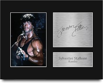 HWC Trading Sylvester Stallone Rambo Gifts USL Printed Signed Autograph Picture for Movie Memorabilia Fans - US Letter Size