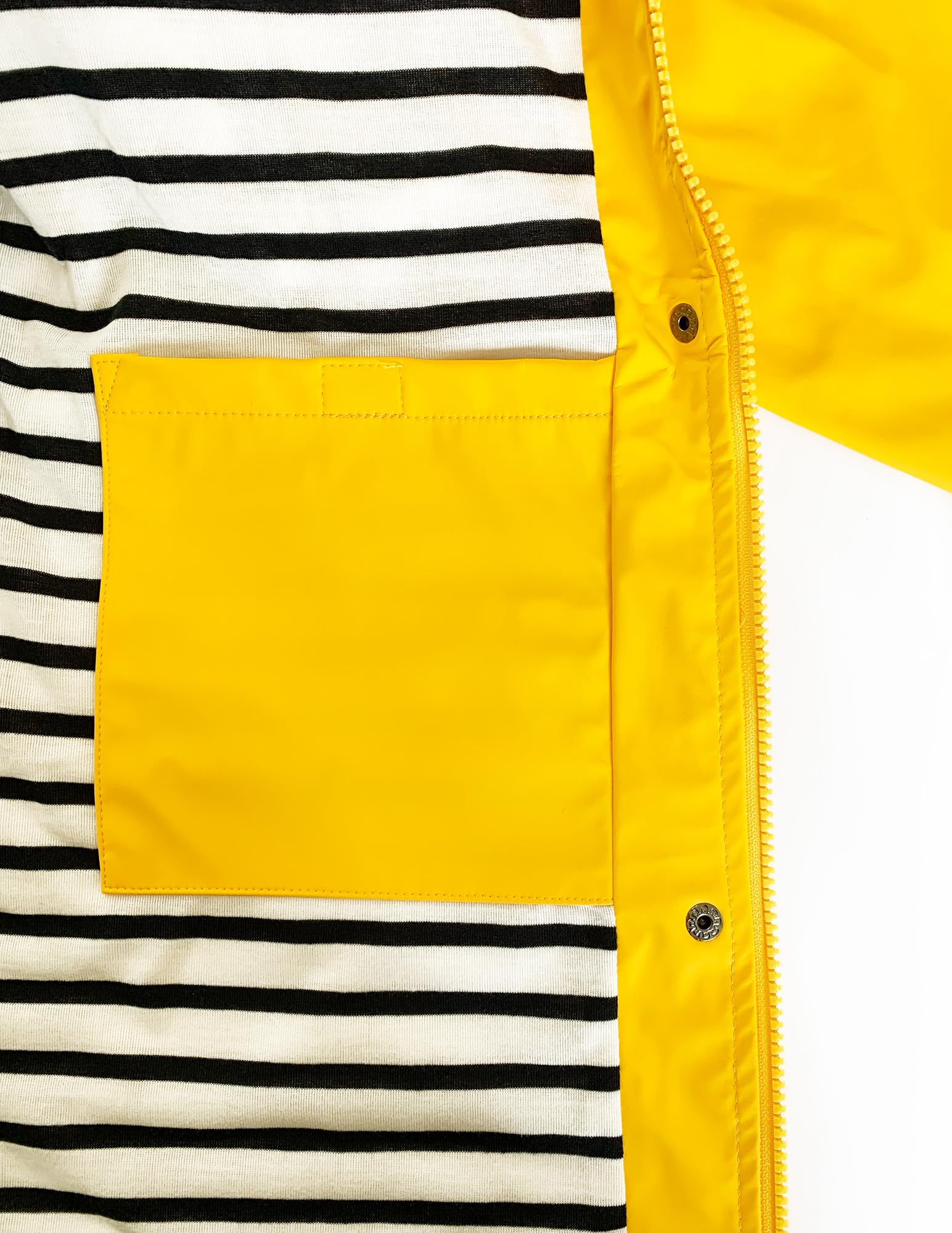 Breizh Ocean - Ciré Femme Imperméable, du XS au 4XL, Création Française ERQUY - Coupe Vent avec Coupe Ajustée et Intérieur Rayé Style Marinière - Manteau Femme