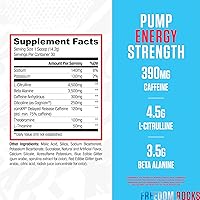 Vista 2 de RYSE Core Series Loaded Pre Bomba, energía, fuerza L-citrulina, beta-alanina, L-teanina, cafeína y Thinkamina 30 porciones (Freedom Rocks)