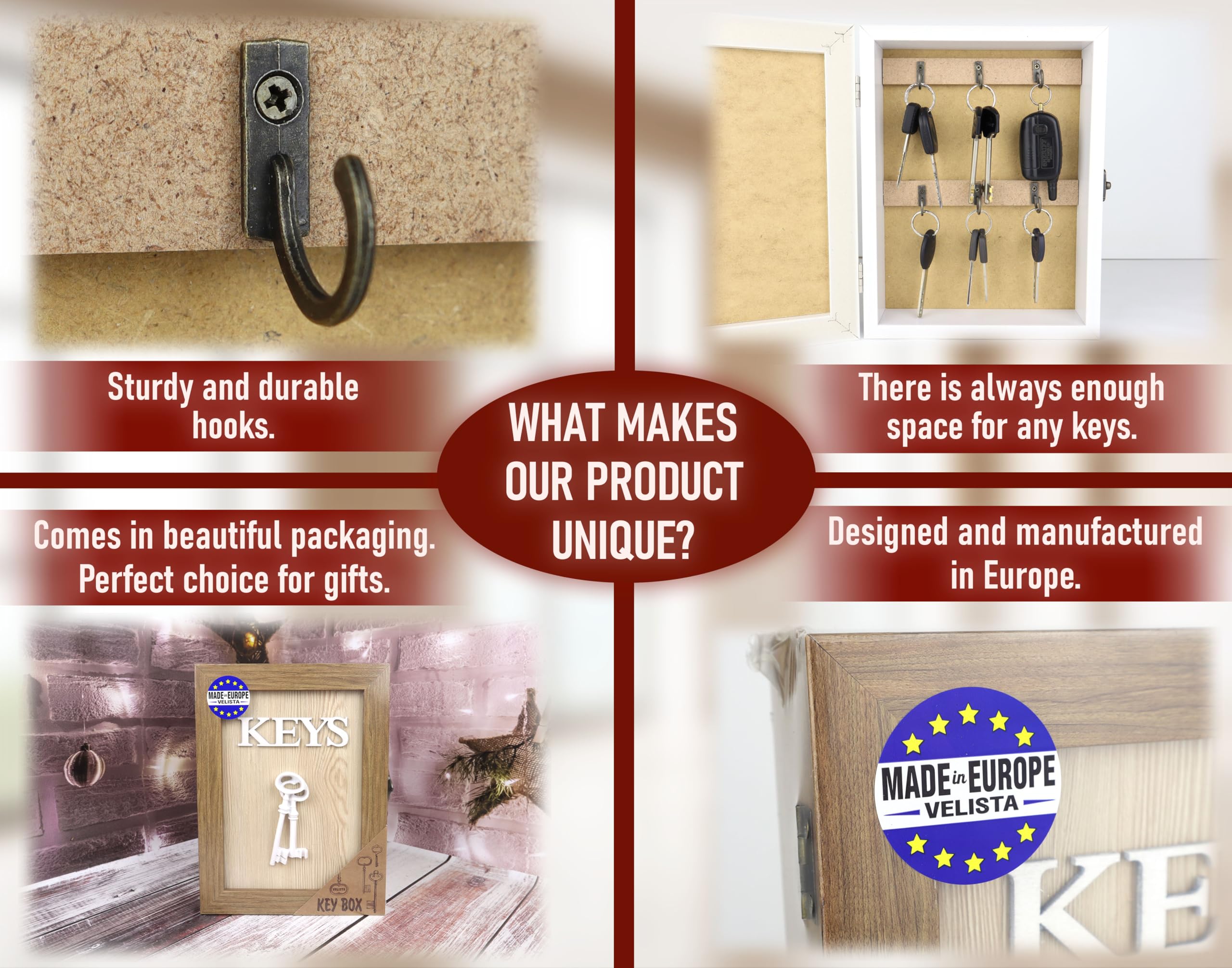 木製 ブドウ レリーフ 壁掛け キーボックス 木製ブドウレリーフ壁掛け