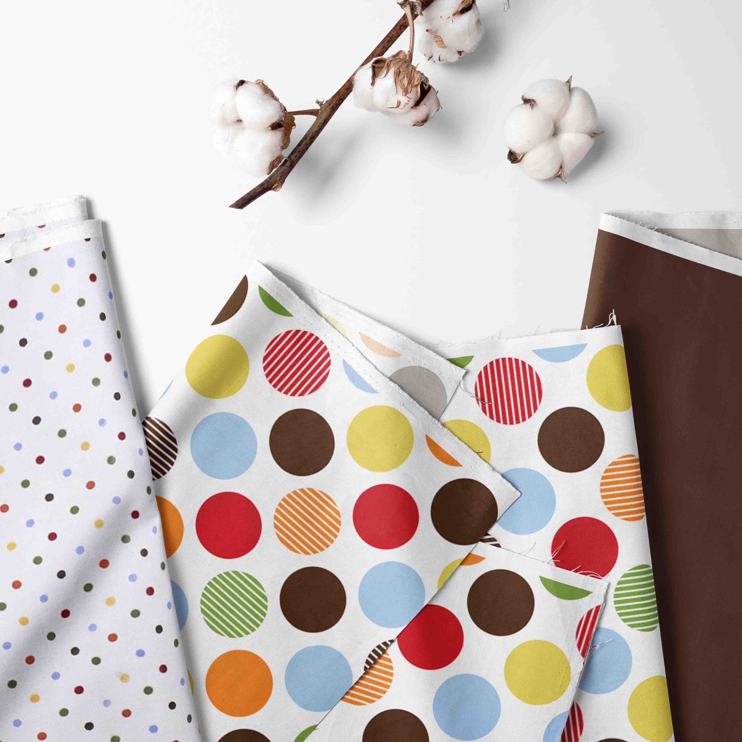 Bacati - Baby & Me Giraffe, Orange/Green/Blue/Red/Brown 4 pc Crib Bedding Set with Diaper Caddy