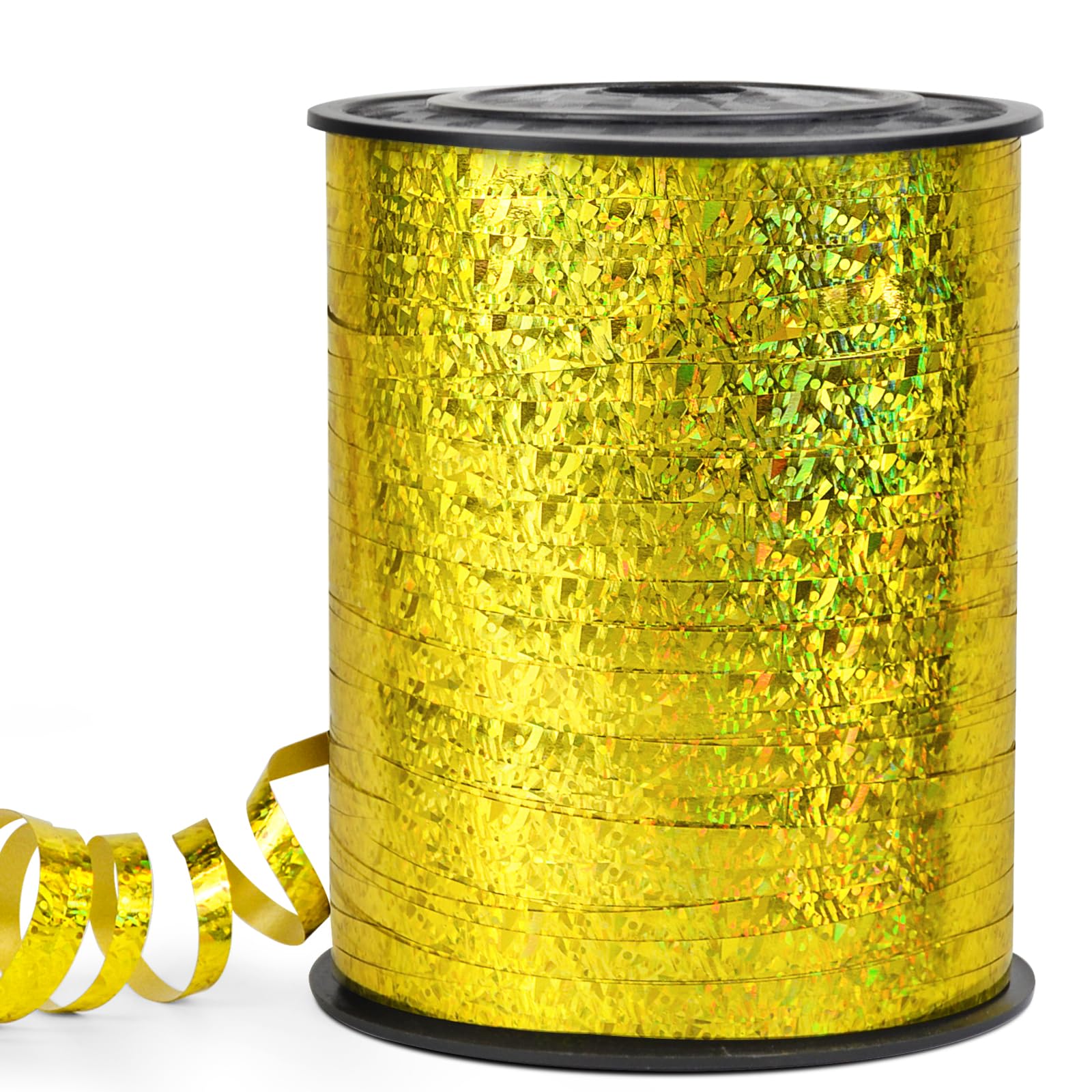 Vispad Gold Curling Ribbon - 500 Yard Shiny Metallic Curly Gift Ribbon for Wrapping, Balloons & Floristry