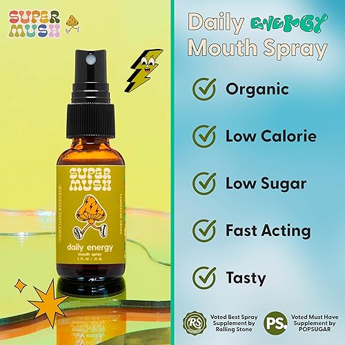 Miniatura 10 de SuperMush Daily Chill - Suplemento en aerosol de hongos con extracto mixto de hongos Reishi, hibisco y ashwagandha, extracto de hongos mixtos,