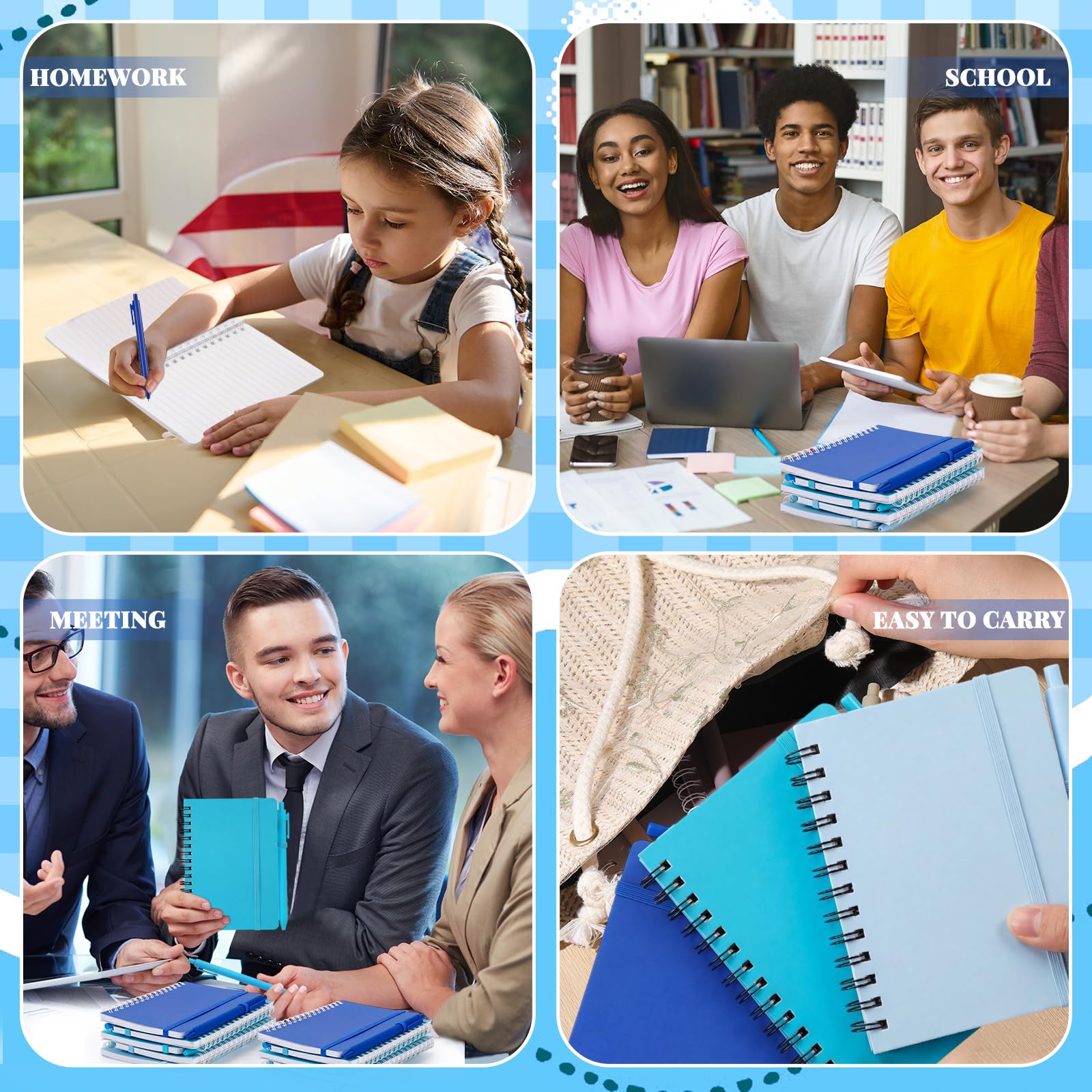 Fulmoon Juego de 30 cuadernos pequeños en espiral A6 con bolígrafos a granel, multicolor, cuadernos de bolsillo de 4 x 6 pulgadas, mini diarios rayados, 50 hojas para suministros de regreso a clases