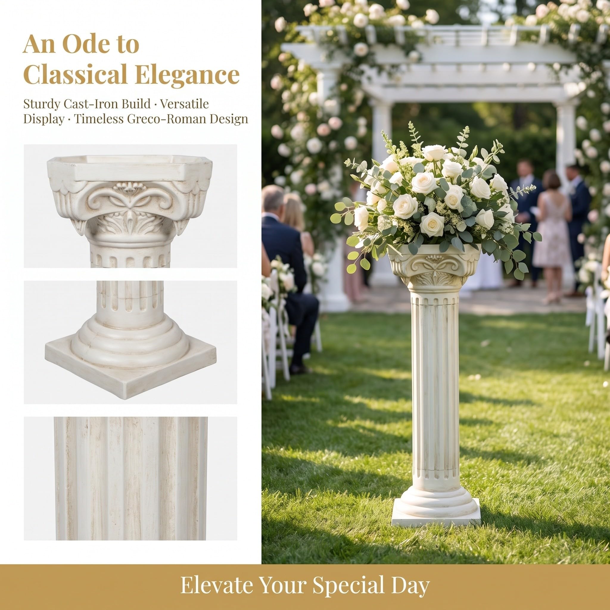 Greckie kolumny, świeczniki, kolumny rzymskie 35" na kwiaty