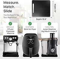 Vista 5 de Ibyx Elegante bandeja deslizante para tu cafetera y electrodomésticos de cocina pesados, resistente, se desliza fácilmente debajo del gabinete Negro