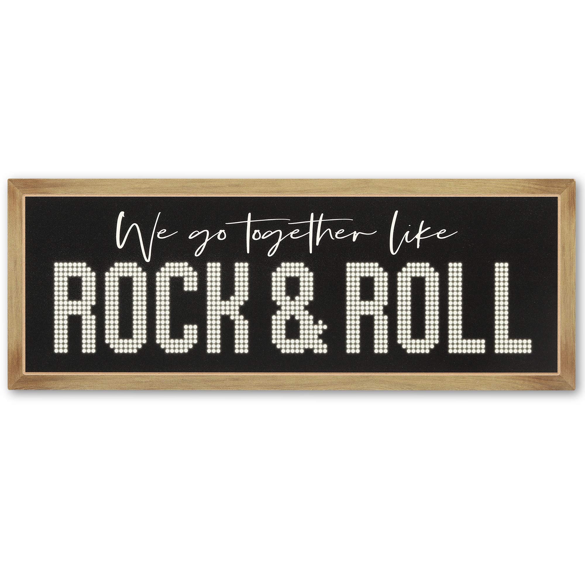 Open Road Brands We Go Together Like Rock and Roll Wood Wall Decor - Rock Music Wall Art for Bedroom, Music Room or Living Room