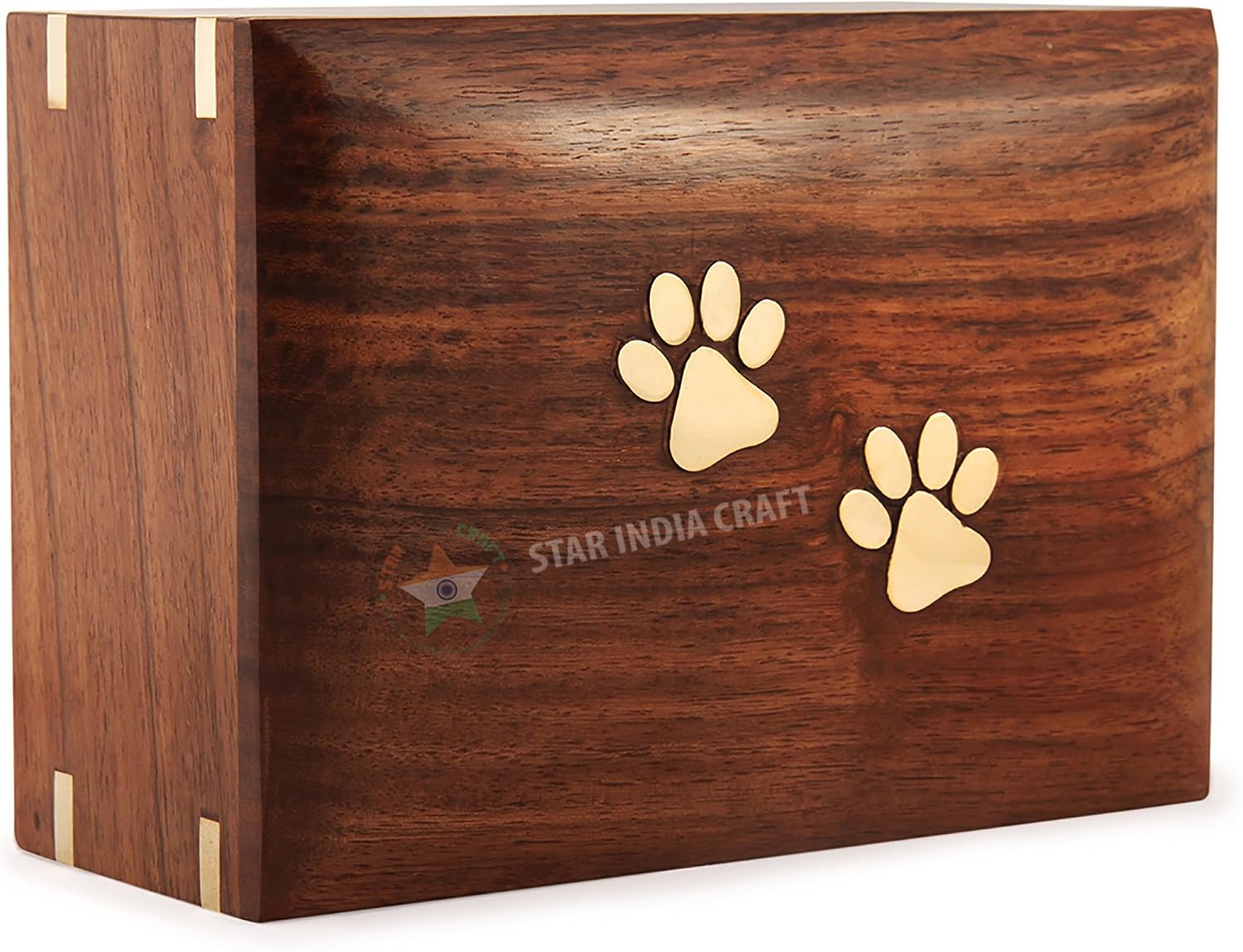 STAR INDIA CRAFT Wooden Urn - Pet Urns for Dogs Ashes, Decorative Wooden Pet Urns for Ashes - Rosewood Cremation Urns for Dogs, Pet Urns for Cats, Wooden Cremation Box 7.5x5