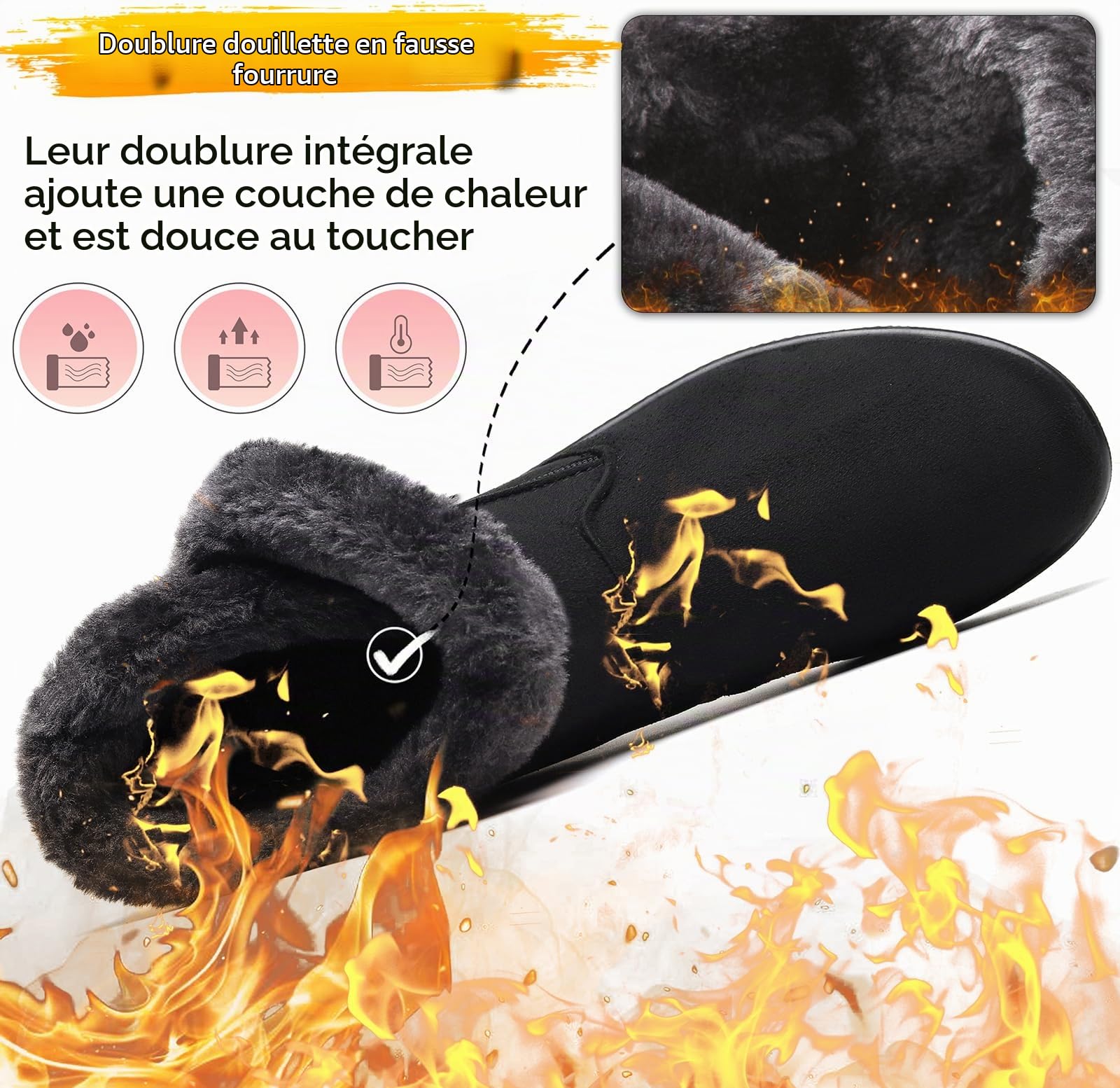 Chaussures Bottes D'Hiver en Cuir Femmes Courte Bottines Mode de Neige avec Doublure Chaud Fourrure 35-41.5