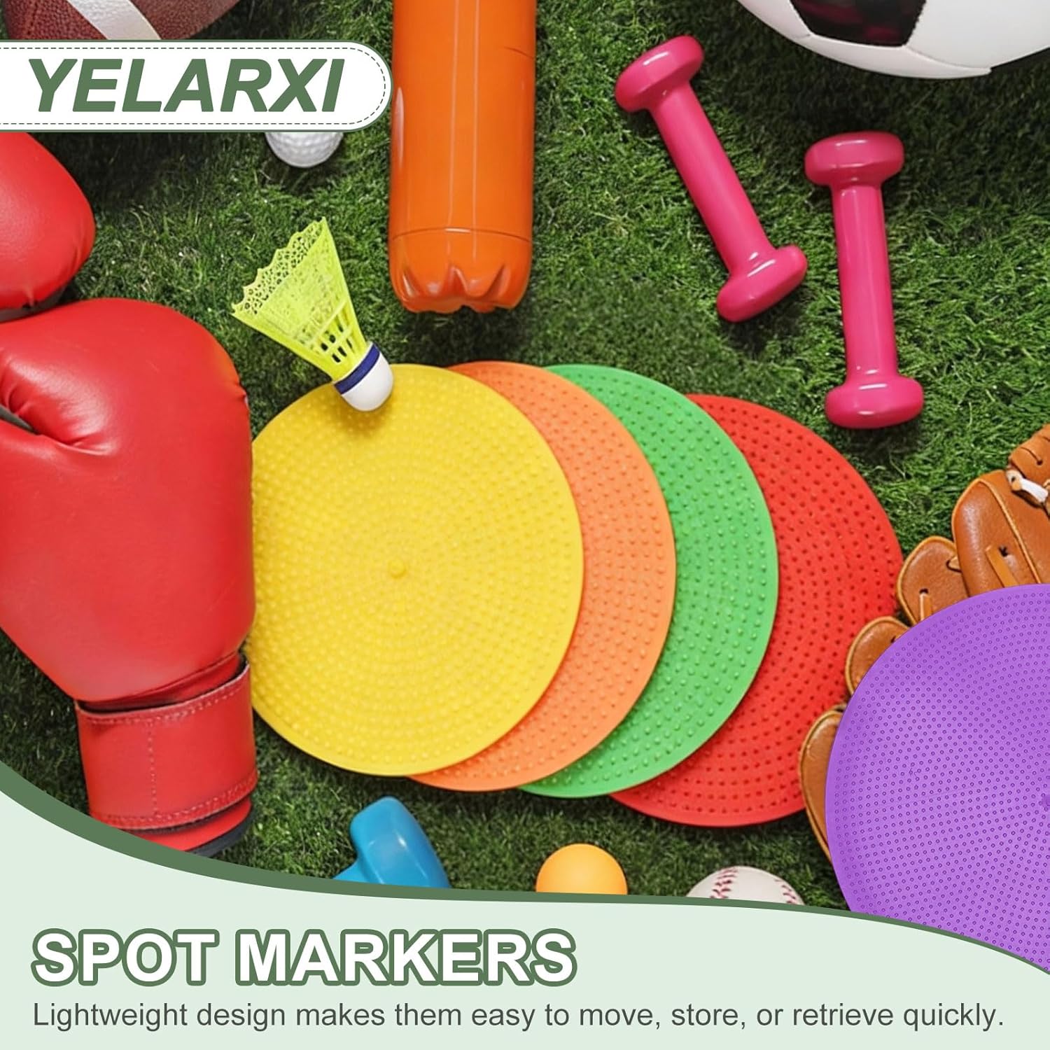 Spot Markers, Poly Spot Marker for Agility Training Floor Dots Non Slip Flat Field Cones for Soccer/Speed Training