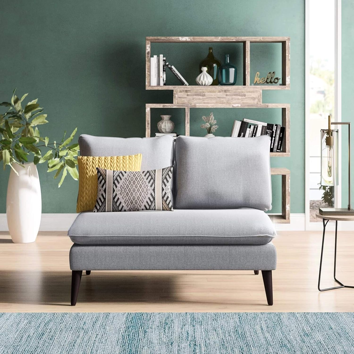 Amesbury 49" Armless Loveseat, 2 Detachable Matching Back