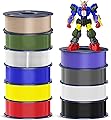 SUNLU 10kg PETG Filament, High Strength PETG 3D Printer Filament, 1kg per Spool, 10 Rolls, Black+White+Grey+Oak+Red+Klein Blue+Lavender Purple+Yellow+Transparent White+Olive Green