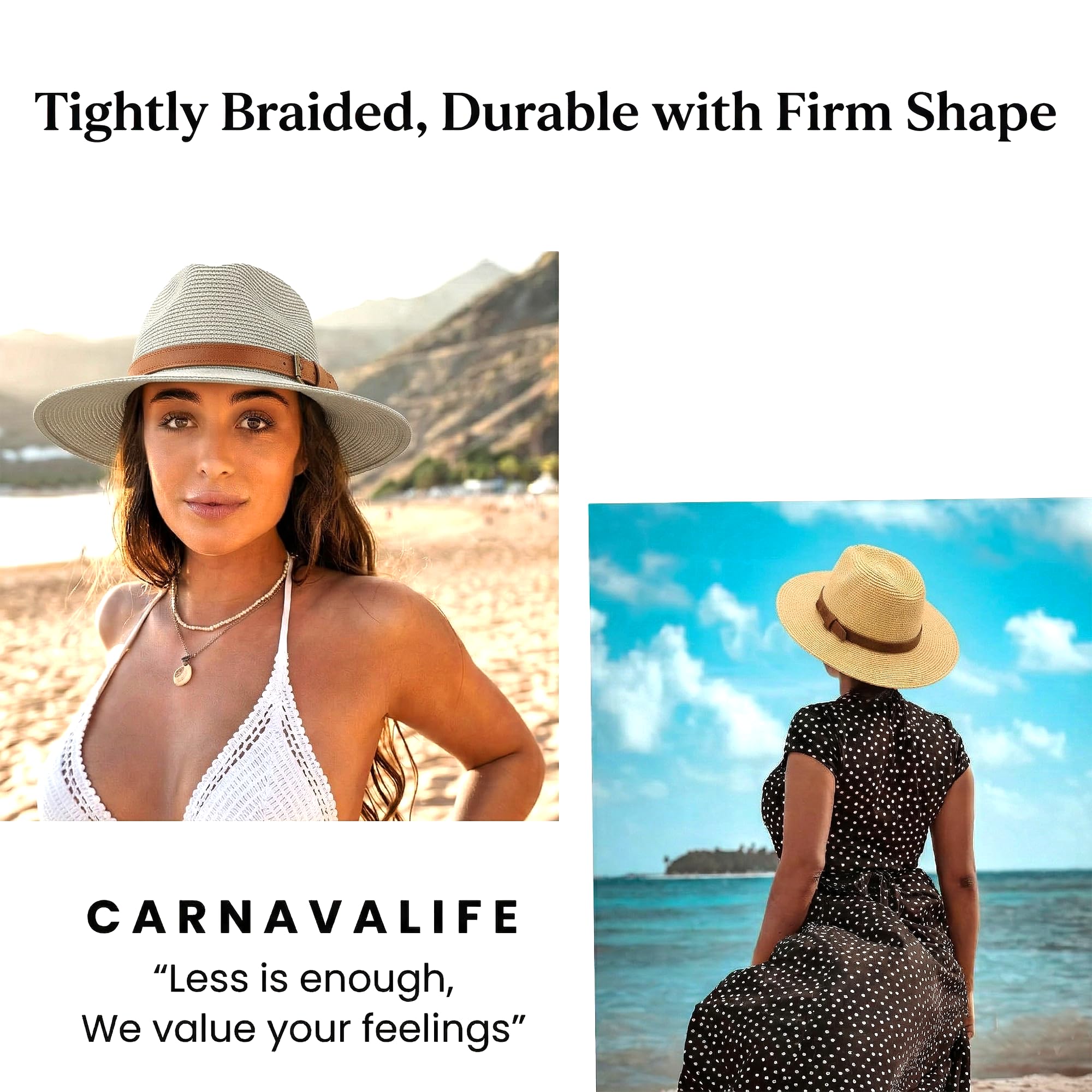 Cappello Panama Estivo, Cappello di Paglia Panama per Donna e Uomo Unisex, Cappello a Tesa Larga UPF 50 Pieghevole e Intrecciato Intensivo