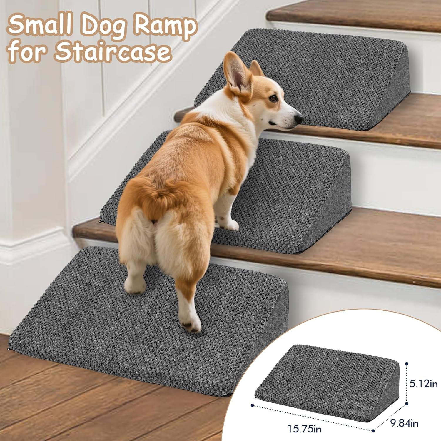 Dog Stairs for High Bed 26-30 inches High Tall, Stairs for Dogs to Get on Bed, 6 Step Dog Steps for High Bed, Non-Slip Pet Ramp for Small Dogs Cats
