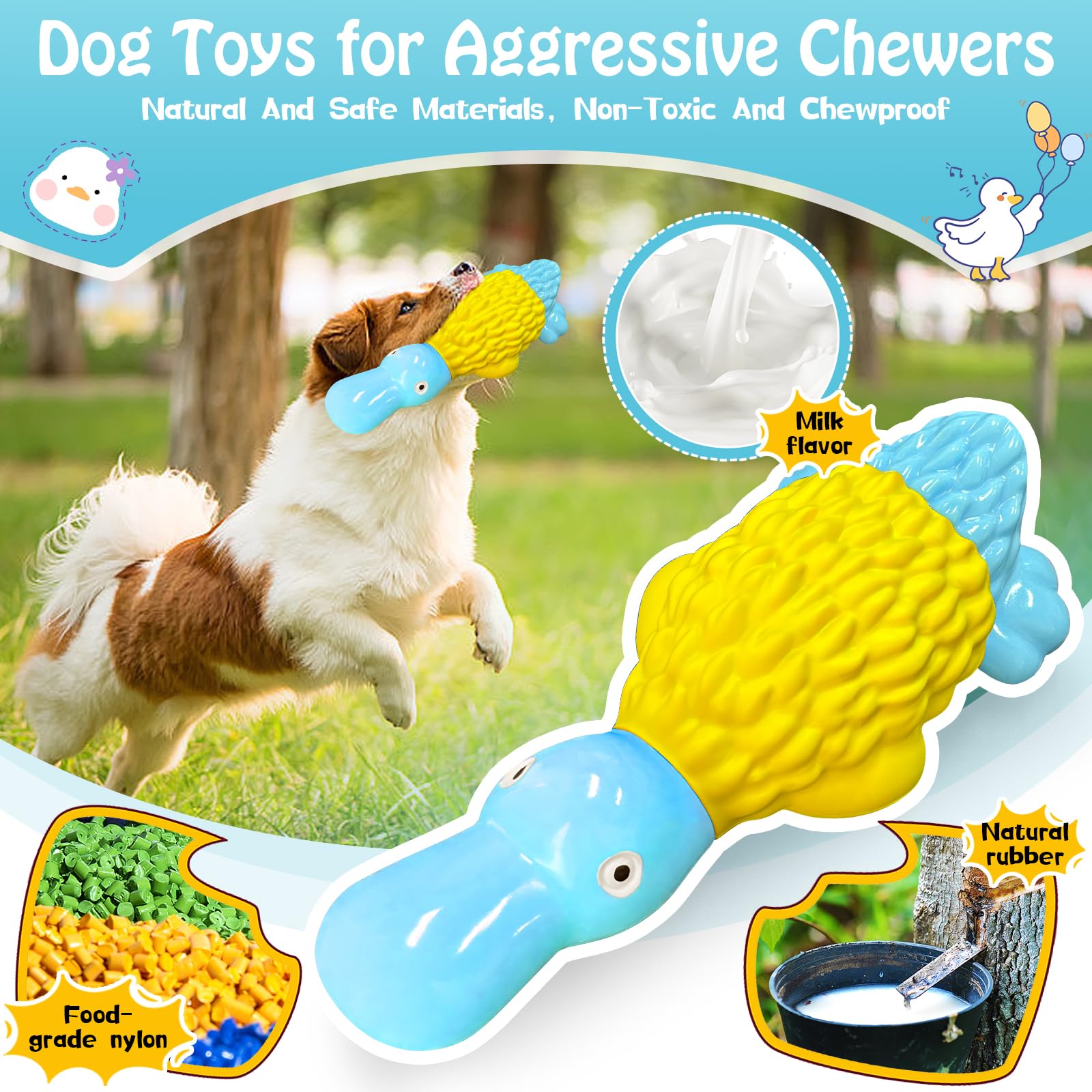 Dog Squeaky Toys Indestructible Duck Dog Toy Squeaky Chew Toy