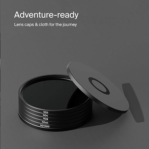 Miniatura 5 de Urth Kit de filtro de lente 5 en 1 de 3.031 in (Plus+)  Densidad neutra ND2, ND4, ND8, ND64, ND1000, 20 capas nano-revestidas, filtros ultradelgados