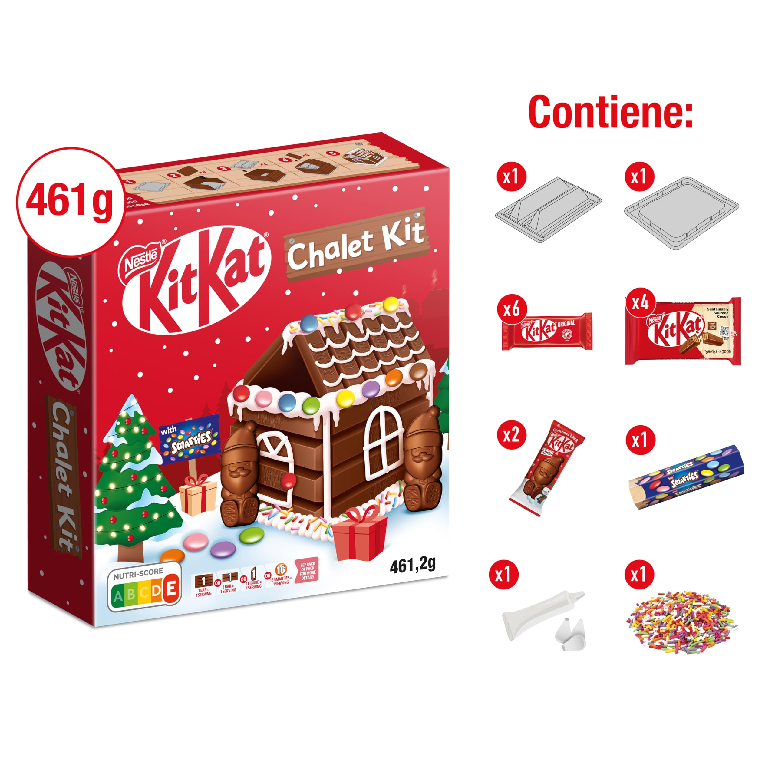 NESTLÉ KITKAT casa de chocolate con leche NAVIDAD paquete 461g