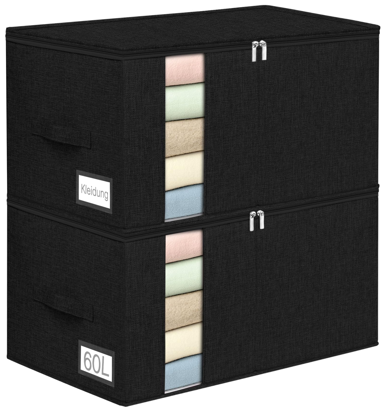 Cassettiera sotto il letto, contenitore con 3 manici, contenitore con coperchio, ultra spesso, contenitore con ruote (2 pezzi)