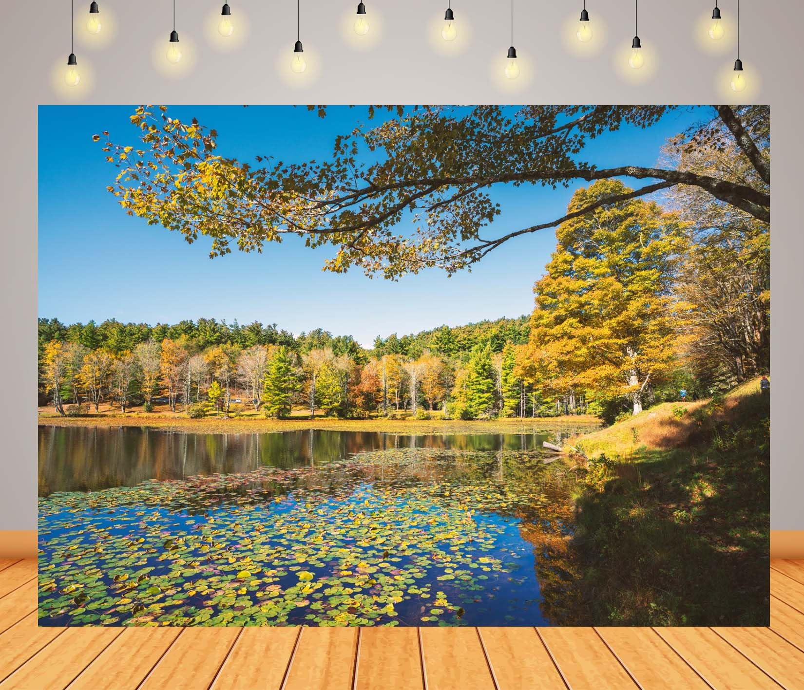 15x10FT (4.6x3m) Riflesso Lago Nella Foresta Sfondo Fotografico