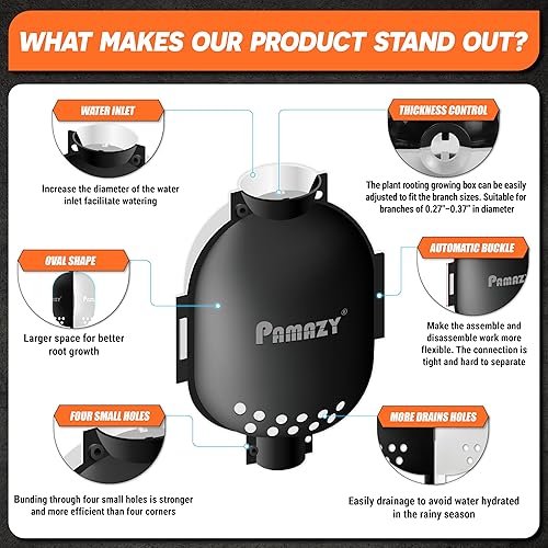 Miniatura 4 de [Actualizado] 9 cajas de cultivo de raíces de árbol con agujeros de drenaje, bola de propagación de raíces de plantas mitad transparente y lazos