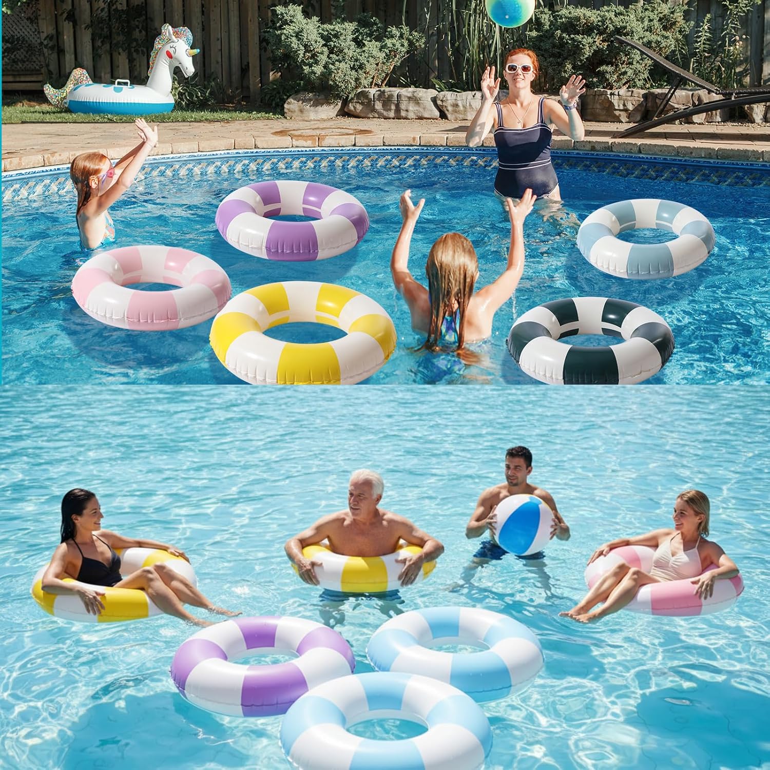 Junkin Inflatable Pool Floats Tube 33.64 Inch Swimming Ring for Adults Pool Beach Summer Outdoor Bachelorette Party Supply