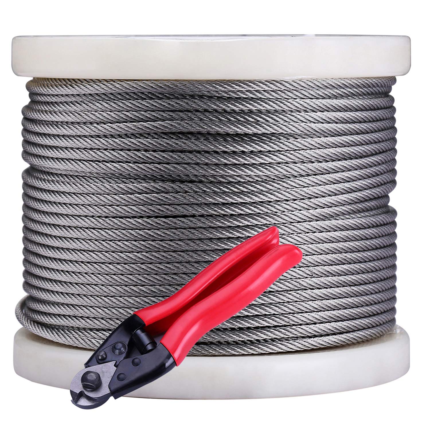 1/8 Stainless Steel Aircraft Wire Rope for Deck Cable Railing Kit,7 x 7 500 Feet T 316 Marine Grade Cable Cutter Included
