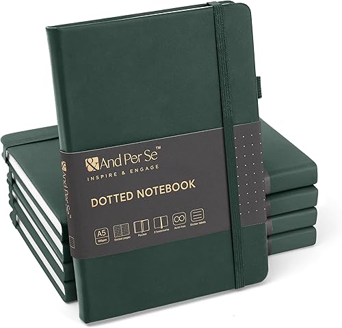 Miniatura 112 de &And Per Se - Cuaderno con rayas estrechas (5 unidades), 160 páginas, tamaño A5 de 5.7 x 8 pulgadas, diario de papel grueso, con tapa dura, para