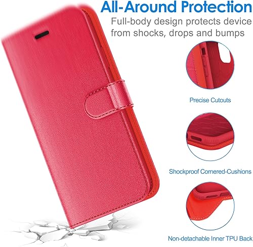 Miniatura 7 de JETech Funda tipo cartera para iPhone 11 de 6.1 pulgadas, funda magnética de piel sintética a prueba de golpes con tarjetero y función de soporte