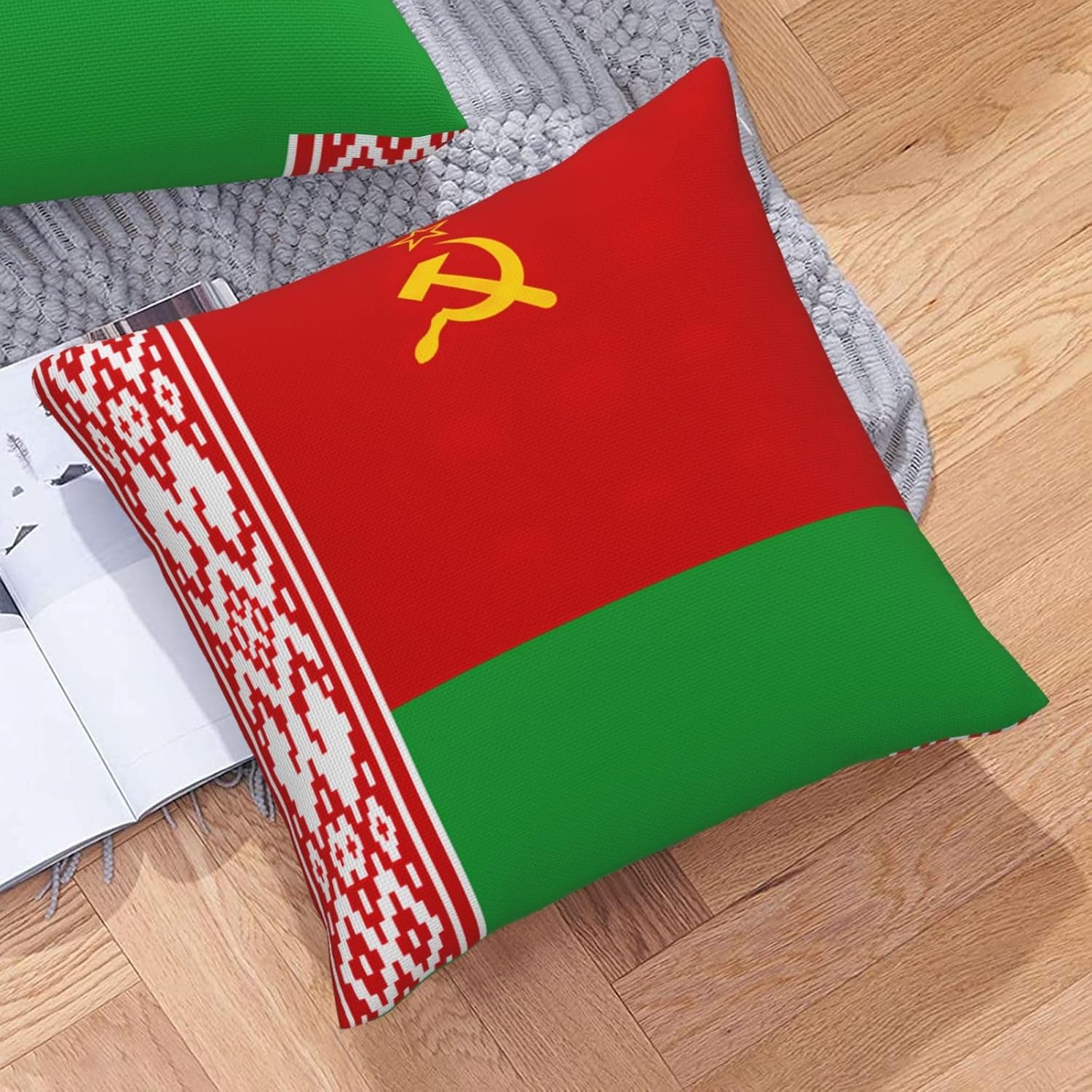 Flag of Belarus Imitation Linen Pillowcase -2 Sets, Fashionable Home Decoration, Used for Sofas, Gardens, beds