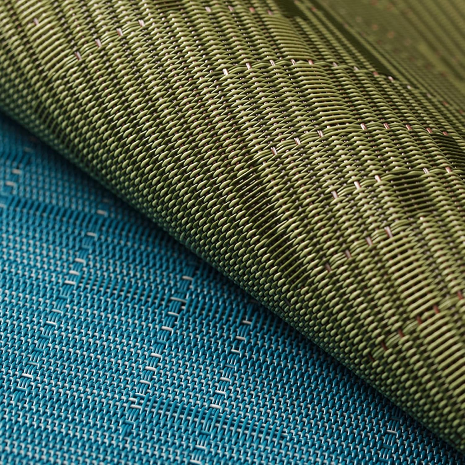 Rectangular Table Mats Set of 4, PVC Placemats Heat Resistant Non-Slip Washable Solid Color Vertical Stripes Orange Placemat for Kitchen Dinning Restaurant, 18x11.8 Inches