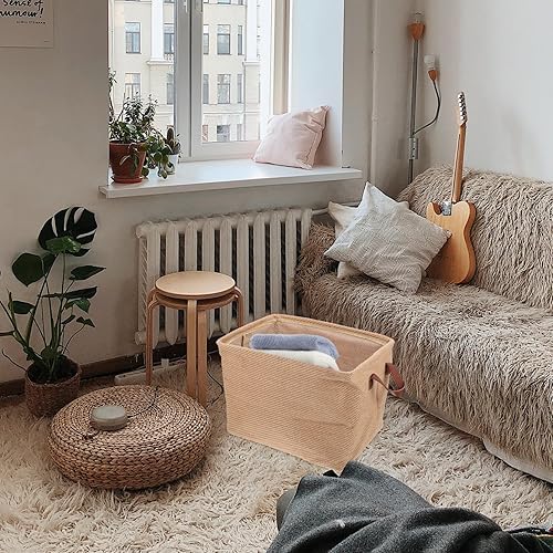 Miniatura 3 de Alipis 1 cesta de almacenamiento de yute de tela, cesta de almacenamiento de juguetes, organizador de almacenamiento de juguetes para niños,