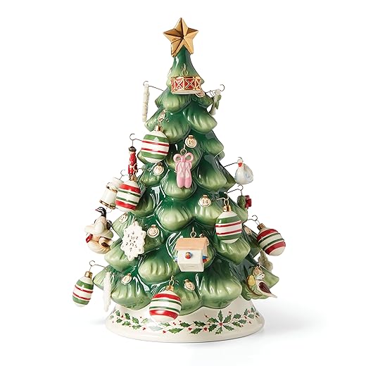 Lenox 893625 Treasured Traditions Advent Calendar Tree & Mini Ornaments 26-Piece Set, 25 Christmas Ornaments, 1 Tree Figurine, 2025 Christmas Decor & Holiday Decorations