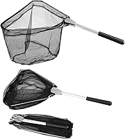 RESTCLOUD Fishing Landing Net Telescoping Pole Handle, Extendable 40-63" Freshwater Net for Kids Adults, Lightweight Foldable
