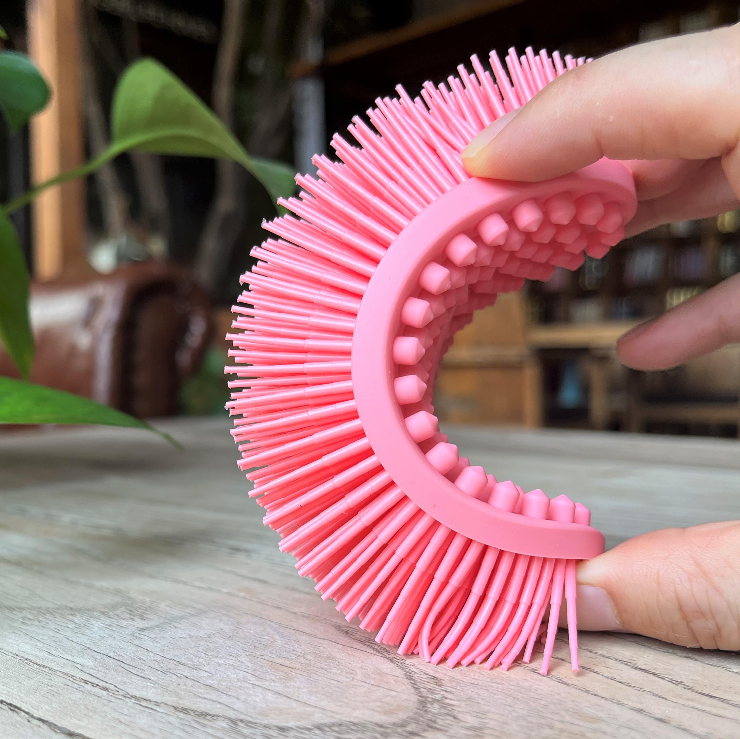 Premium Sensory Brush for Kids or Autism,Soft Silicone Body Scrubber,2 in 1 Sensory Room Occupational Therapy Brushes,Silicone Loofah,Pet Shower Brush Bath Brush Shampoo Brush - Image 2