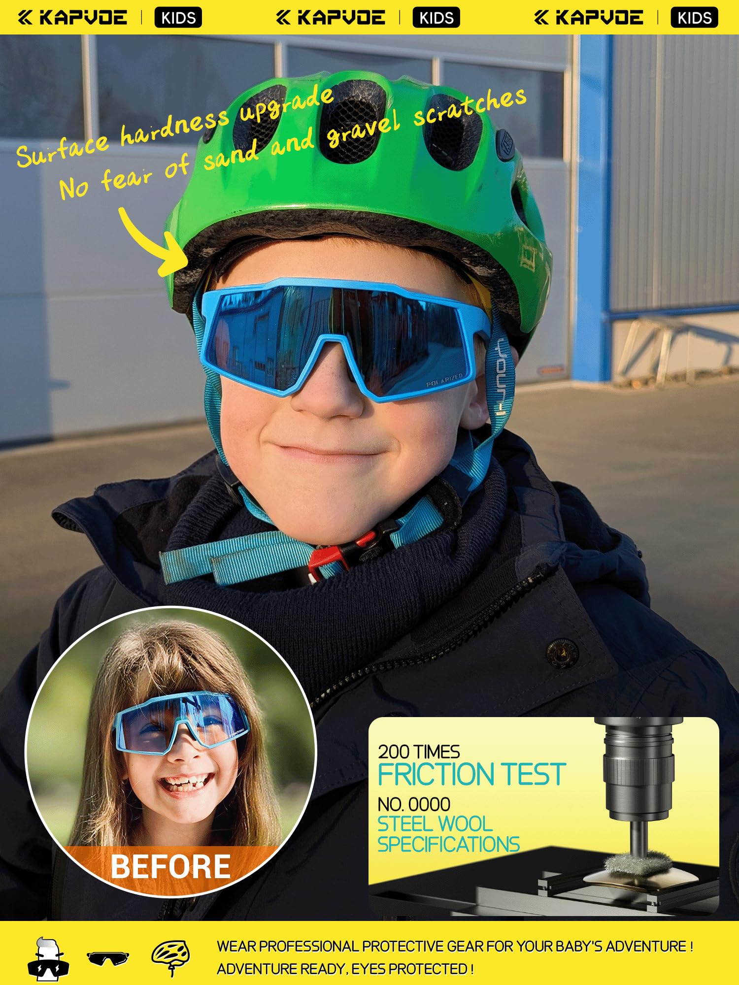 KAPVOE Gafas de Béisbol para Niños K9031 | Montura TR90, almohadilla nasal ajustable para béisbol y sóftbol.