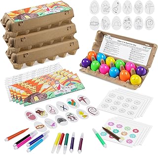 204 Pcs Resurrection Eggs with Religious Easter Story Cards for Kids 4 Sets Christian Easter Craft Kits Resurrection Color Your Own Eggs for Basket Stuffers Sunday School Holy Week Decoration