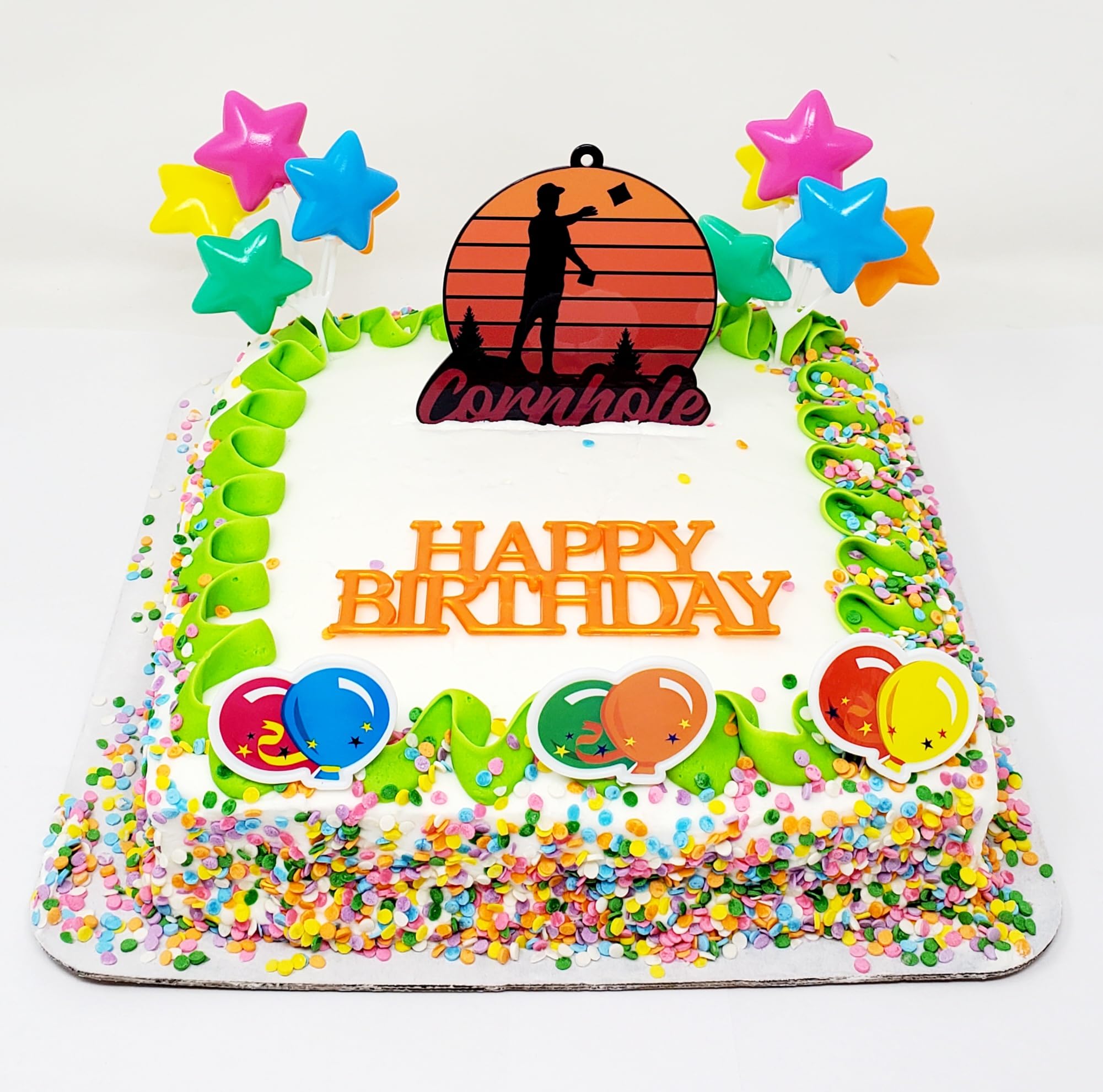 Cornhole Themed Birthday Cake Topper Set