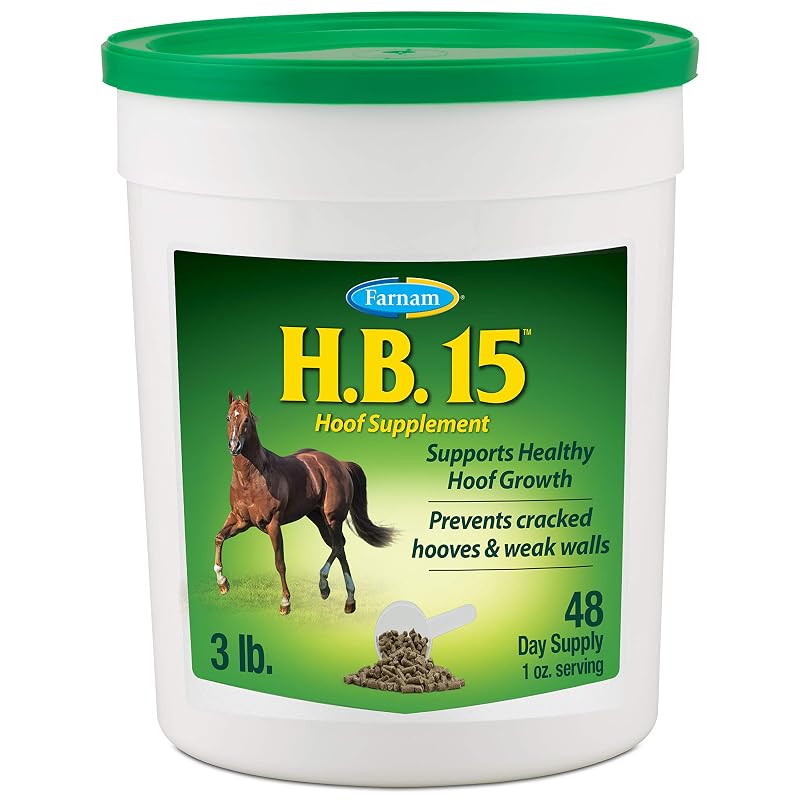 Suplemento para cascos de equinos Farnam HB 15 com biotina e aminoácidos, 1,36 kg