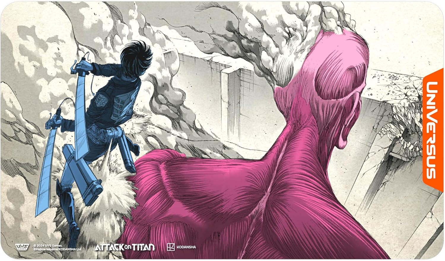 UniVersus: Attack on Titan: Origins of Power - Lethal Strike Playmat - 24 x 14 Neoprene Mat, Tabletop Card Game Accessory, UVS Games, Licensed