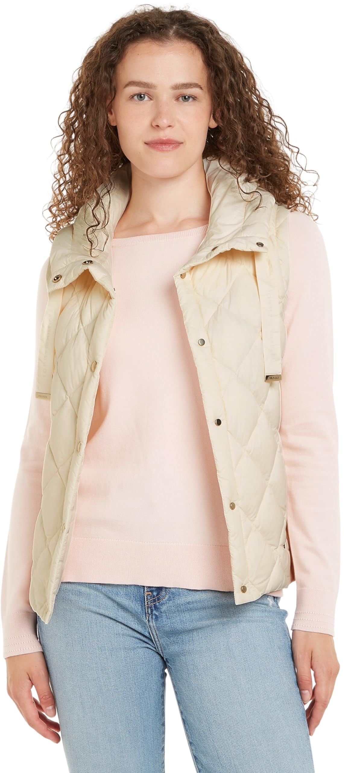 Tommy Hilfiger Donna Gilet Down Quilted Collarless Vest Sottile