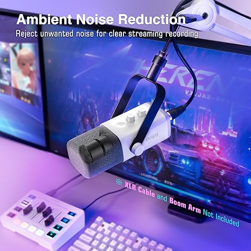 Miniatura 2 de FIFINE Micrófono XLRUSB para juegos y cable XLR, micrófono RGB para computadora PC para PS4PS5, cable de audio de micrófono, cable XLR macho a