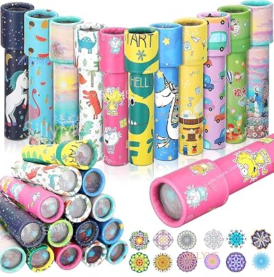 SILLYME 12 pc Kaleidoscopes for Kids Birthday Party - Educational Toys for Party Favors - Ages 2-12 - Best Birthday in B