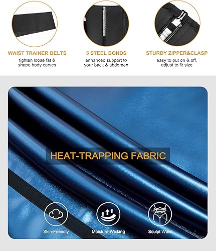 Miniatura 6 de SCARBORO Entrenador de cintura para mujer, para sauna, grasa del vientre, corsé reductor de cintura para el estómago, cinturón de entrenamiento,