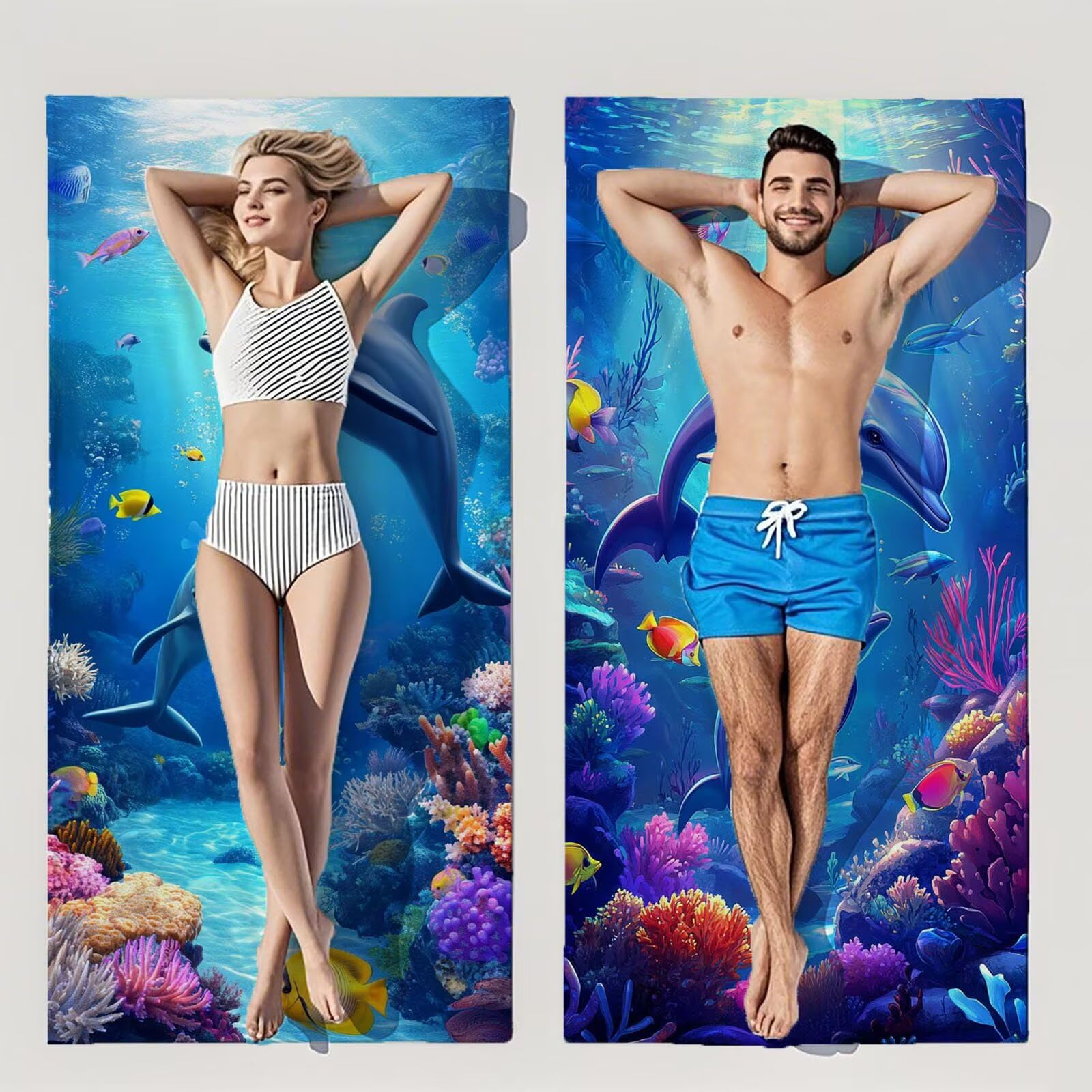 Ręczniki z mikrofibry, ręcznik plażowy, duży 100 x 180 cm, ręcznik sportowy, szybkoschnący, chłonny, ręcznik plażowy, mata plażowa, koc piknikowy na podróż, kemping, wakacje, basen M-773