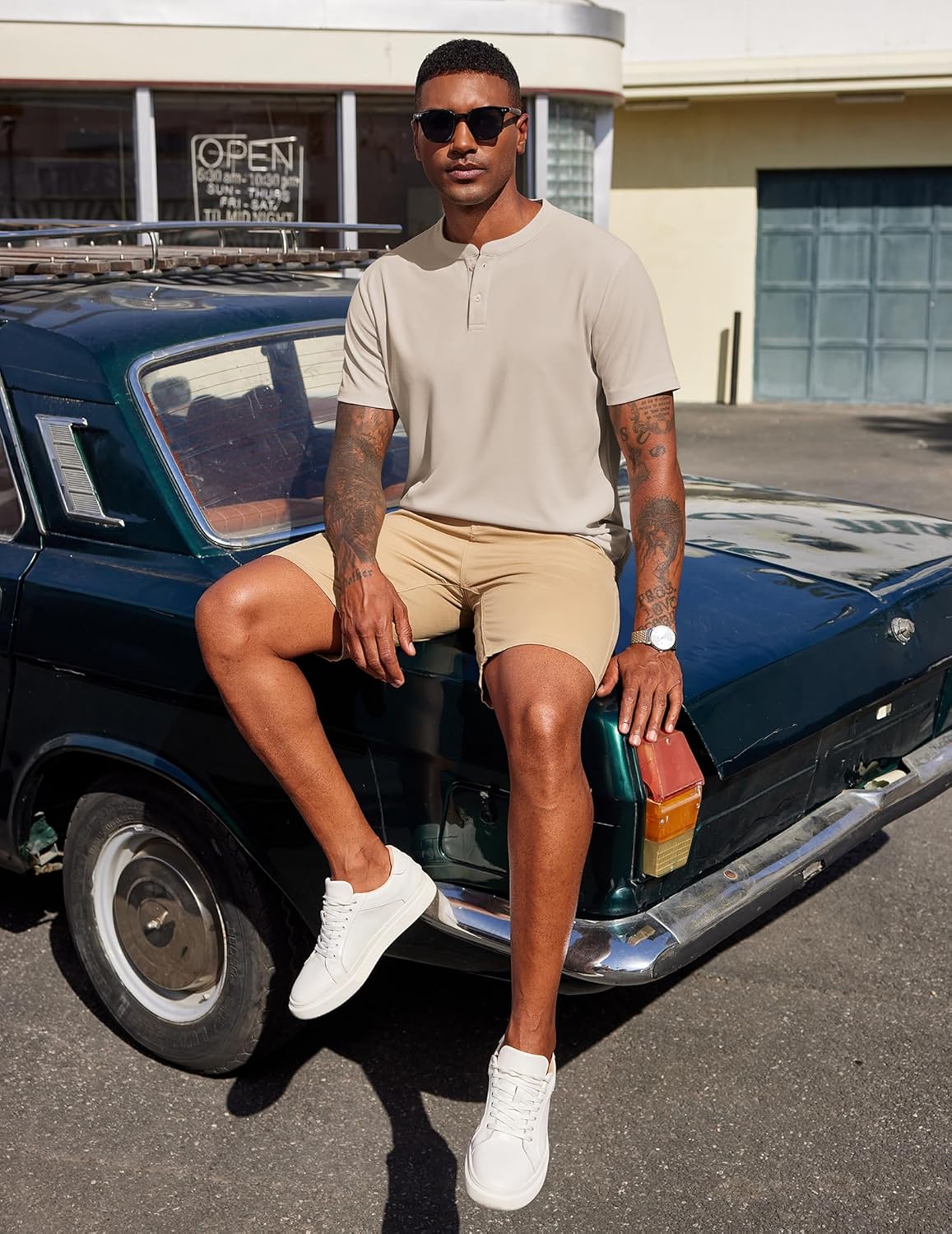 COOFANDY Men's Henley Shirts Short Sleeve Texture Casual Button Henley Summer Classic Basic Tee Shirts - Image 4