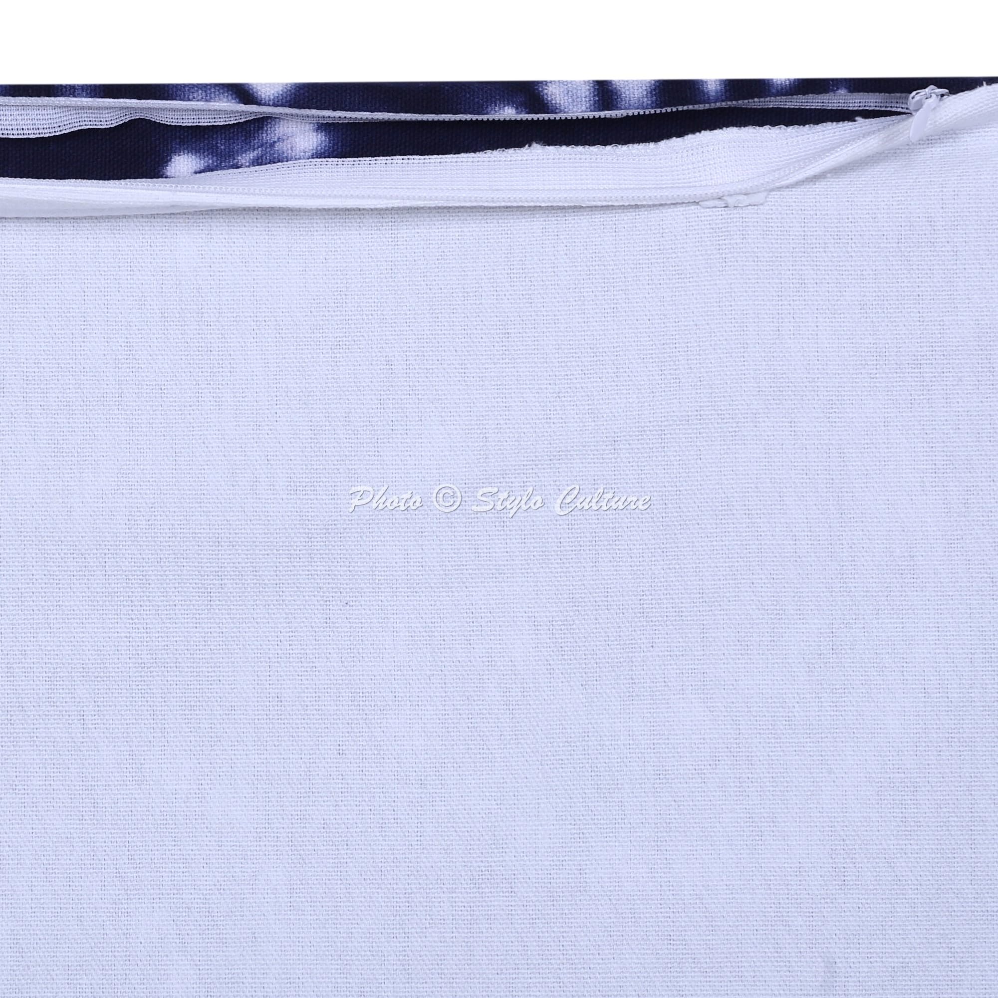 Indische Dekorativ Baumwolle Couch Kissenbezüge 50x50 cm Blau Dekokissen Shibori Tie Dye Schlafzimmer Sofa Kissen Bezüge Batik Quadrat Dekokissenbezüge Kissenhullen - 5 STK.