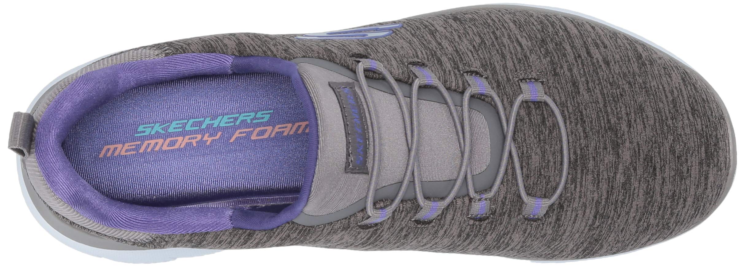 Skechers Women's Summits - Quick Getaway Sneaker: 11 Charcoal/Purple