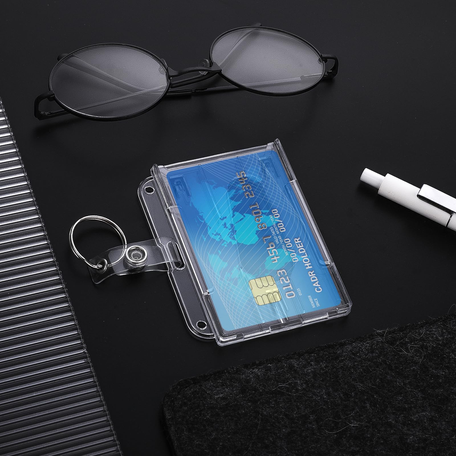 Cartera De Piel Sintética Para Tarjetas De Identificación